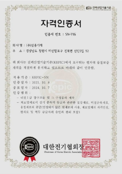 KEPIC-MIN/SN certificates